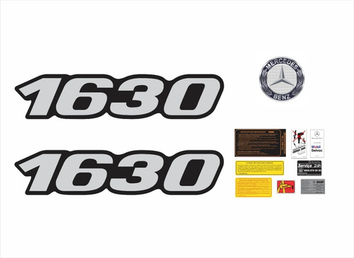 Kit Adesivos Resinado Para Mercedes Benz 1630 18052 Cor PRATA