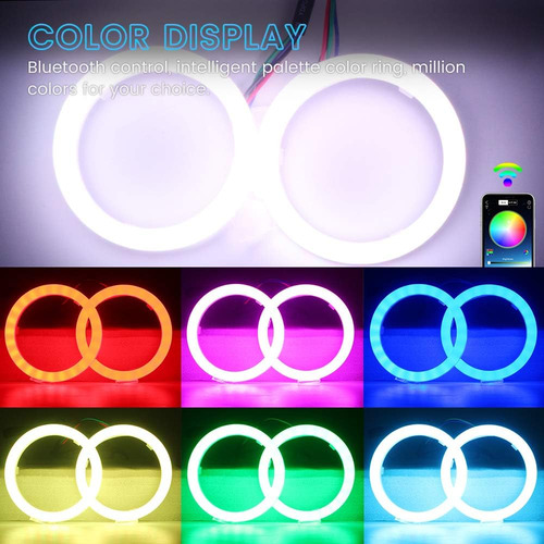 Everbrightt 1 Juego De Anillos De Halo Led Rgb De 60 Mm...