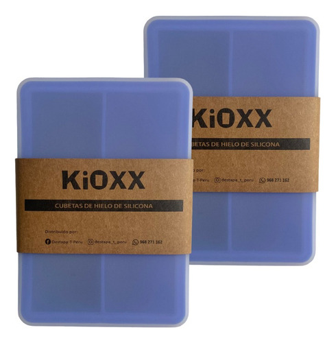 Set De 2 Cubetas De Silicona 6 Cavidades Kioxx Azul