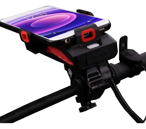 Luz Bocina Bicicleta Foco Power Bank Soporte Celular Usb