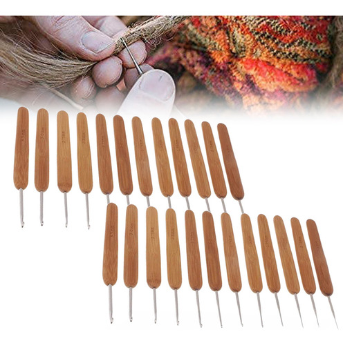 Juego De 24 Ganchos De Bambú Para Rastas, Rastas,l