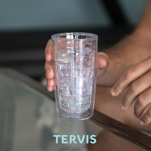 Vaso Integral Transparente Con Tapa Azul Marino 473 Ml