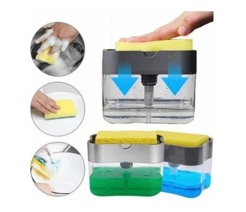 Imagem 8 de 9 de Dispenser Detergente 2x1 Suporte Porta Bucha+esponja Brinde