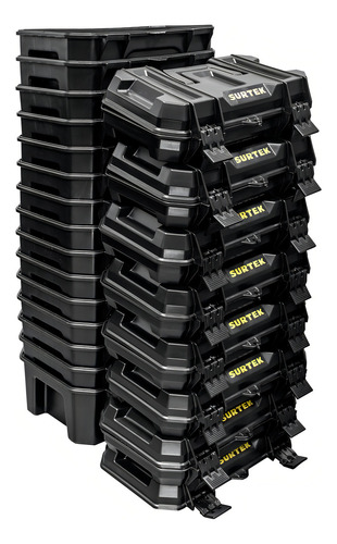 Cajas Portaherramientas Plástica Negra 19 , 15 Pz Surtek Color Negro