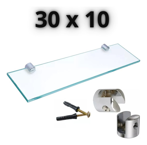 Kit 2 Porta Shampoo Banheiro 30x10 Prateleiras De Vidro 6mm