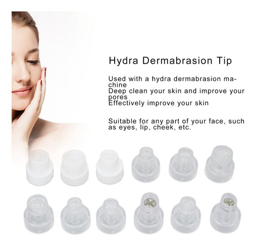 Y 12 Piezas Hydra Facial Dermoabrasión Punta Limpieza