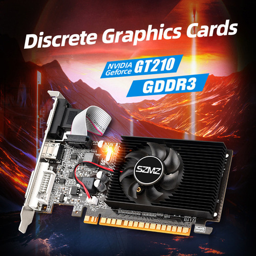 A Tarjeta Gráfica Para Juegos Gt210 1g, 64 Bits, Ddr3,
