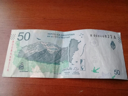 Billete 50 Pesos Cóndor Reposición Serie A Circulado Bueno (Usado)