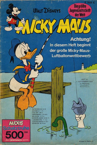 Micky Maus Revista Mickey Mouse En Alemán 1969