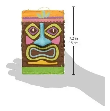 Pinata Tiki Totem – 45 Cm – Thème Hawaïen Luau Anniversaire – Remplissage 900 G