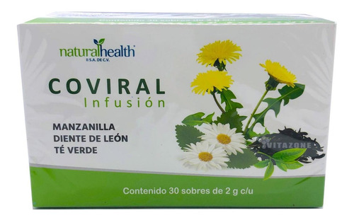 Té Manzanilla, Té Verde Y Diente De Leon 30 Sobres Coviral