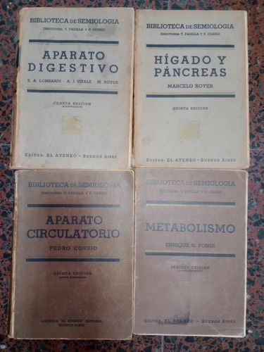 Lote 4 Ejemplares Biblioteca De Semiología Padilla Cossio