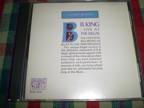 B.b.king / Live At The Regal Cd Usa - M3 