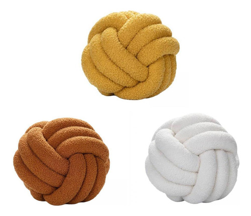 3 Uds Almohada De Bola De Nudo De Felpa Diámetro 22cm