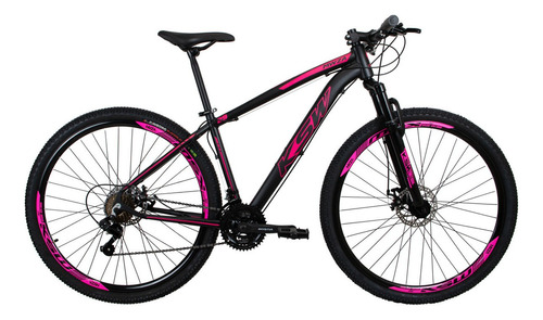 Bicicleta Aro 29 Ksw 24v - Cambios Index - Freio Hidraulico Cor Preto/rosa Tamanho Do Quadro 15