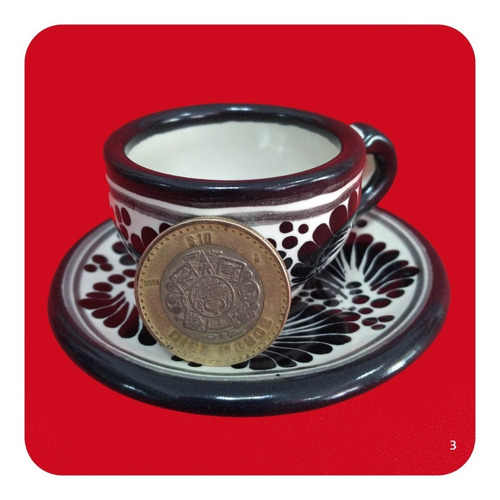 Imagen 4 de 4 de -50% Juego De Café Talavera Poblana Express Negro Dif Diseño