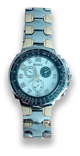 Imagen 1 de 2 de Reloj Analogico Acero Inoxidable Plata-dorado Marca Beike