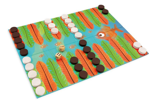 Juego De Mesa Piranha Race Backgammon Para Niños