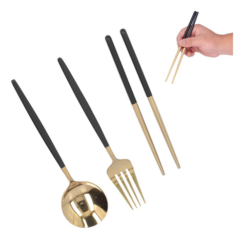Juego De Cucharas Y Tenedores Para Utensilios De Viaje De Ac