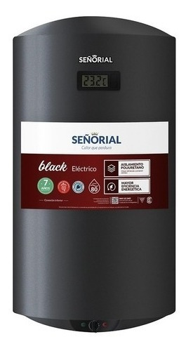 Termotanque Eléctrico Señorial Family Black Negro 80l