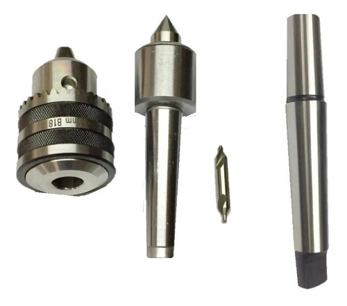 Mandril 5/8 Com Haste Cm3 E Ponta Rotativa Cm3 E Broca  Kit 