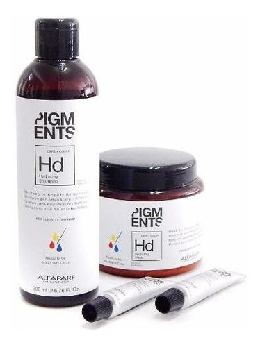 Kit Hidratacion Alfaparf Pigments Shampoo + Masc + Pigmento
