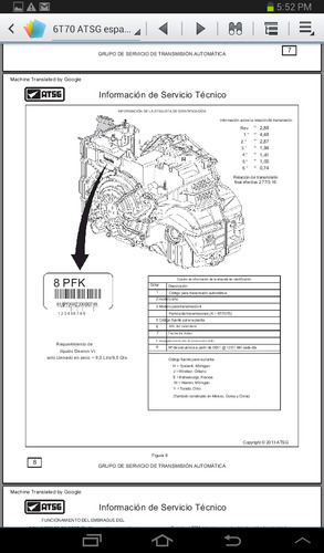 Manual Transmisión Automática De Captiva 08-12 (6t70)español (Usado)