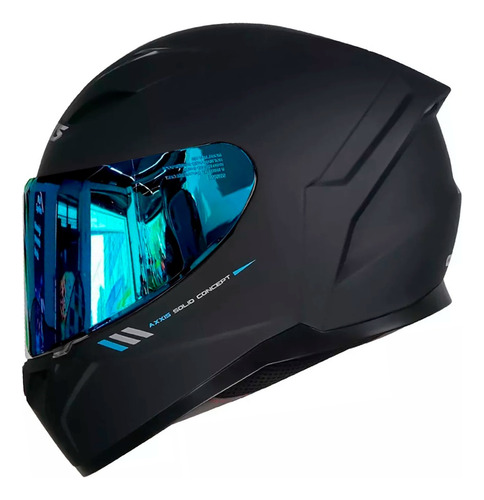 Capacete Axxis Segment Preto Fosco Solid A1 + Viseira Azul