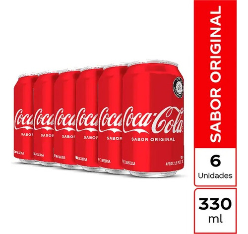 Coca Cola Sabor Original Lata 354ml Pack X6 Gaseosa Bebida