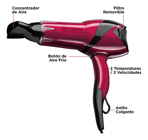 Secadora De Cabello Revlon Rvdr5105la1n2 2 Vel Con Concentra