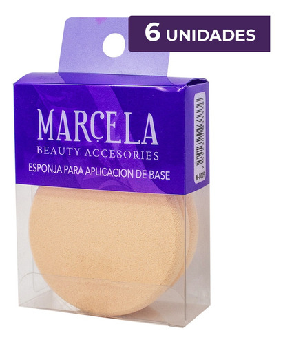 Esponja Facial Para Polvo Compacto Marcela - 6 Unidades