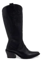 Comprar Texanas Botas Heben Cuero Caña Alta Taco Foliado Outfits    