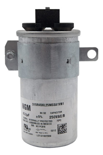 Capacitor De 45 Mfd Para Lavadora Whirlpool Wtw4750yq1