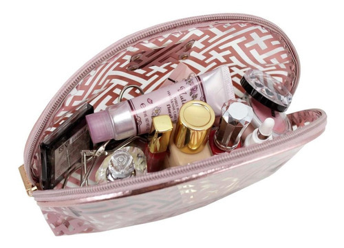 Necessaire Feminina Meia Lua Rosa Diamantes Jacki Design