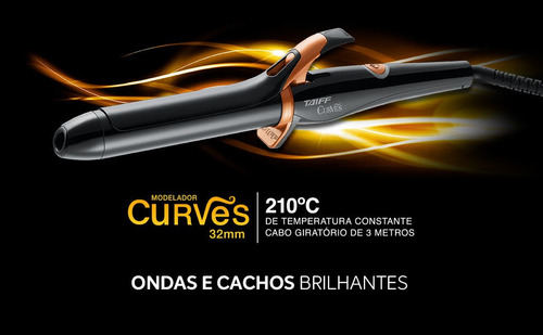 Modelador De Cachos Taiff Curves 32mm 210°c Bivolt 110v/220v
