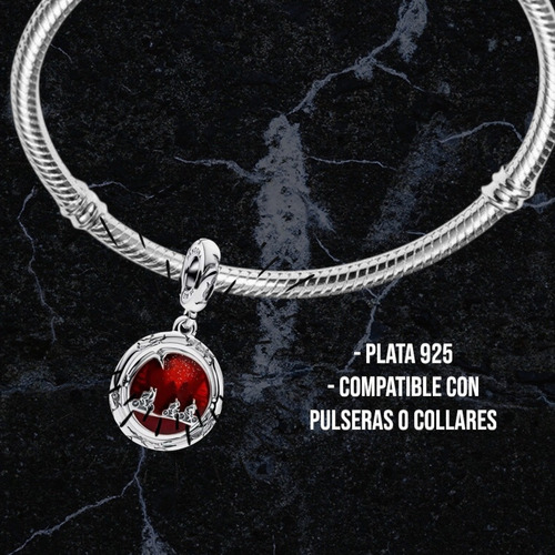 Charm Dije Strangers Redondo Things Cadena Collar S925 Plata Único