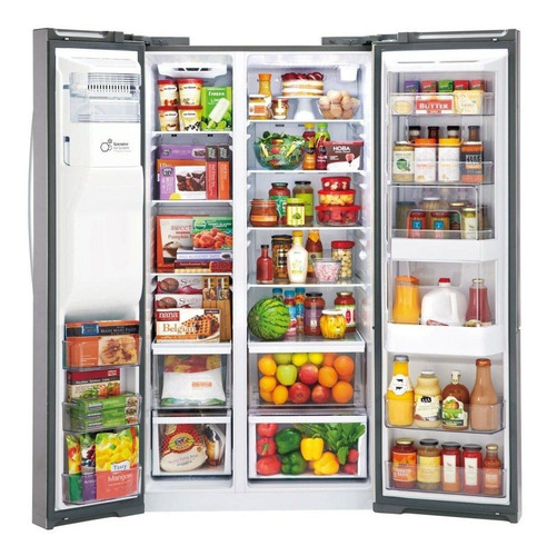 Imagen 3 de 3 de Heladera inverter no frost LG GS74SDS inox con freezer 690L 220V
