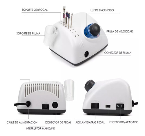 Micromotor Dental Fuerte Para Pulir Uñas, Motor De Cepillo