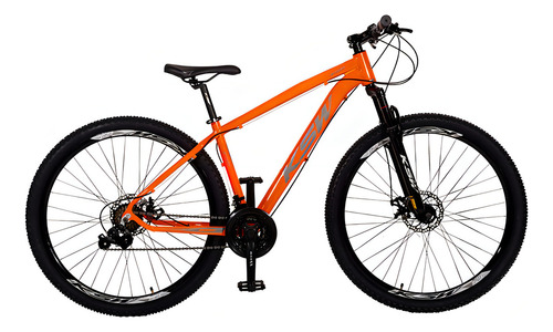 Bicicleta Xlt 100 - 21v Alumínio Cor Laranja Neon Com Prata Tamanho Do Quadro 19