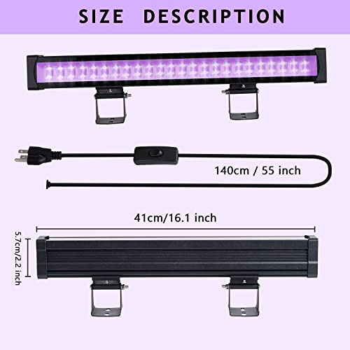2 Piezas Barra De Luz Led De 24w Enchufe Y Interruptor ...