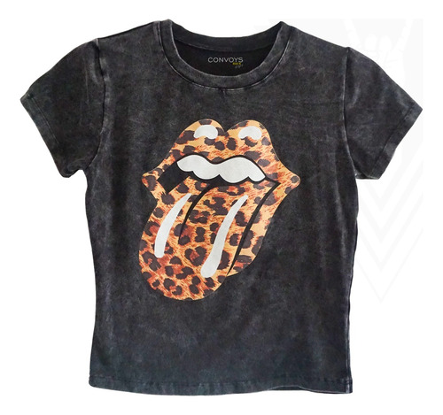 Remera Lycra Y Algodón - Lengua Rolling Animal Print-convoys