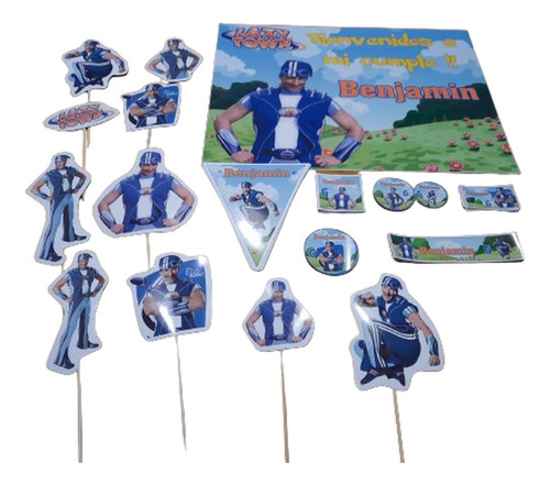 Combo Cumpleaños Lazy Town Sportacus Personalizado