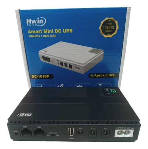 Mini Ups Router Módem 5v/9v/12v 11.000mah Hasta 8 Horas