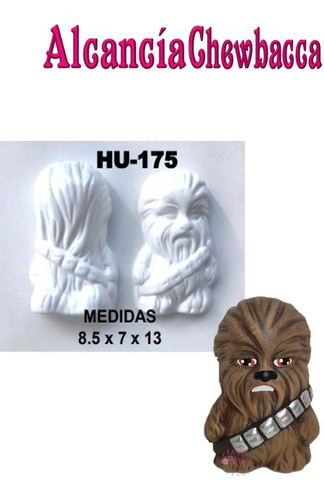 Molde Starwars Para Alcancía, Chewbacca Yeso