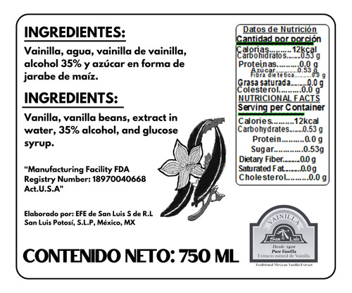 Extracto De Vainilla 100% Natural