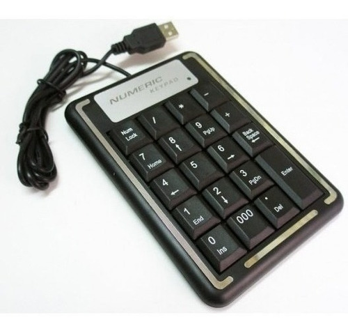 Teclado Numerico Usb Pc Laptop Para Computadoras Mac Windows Negro