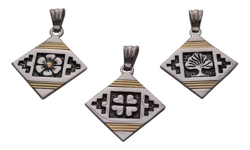 Dije Cuadrado Plata Y Oro (precio Por Unidad!!!)