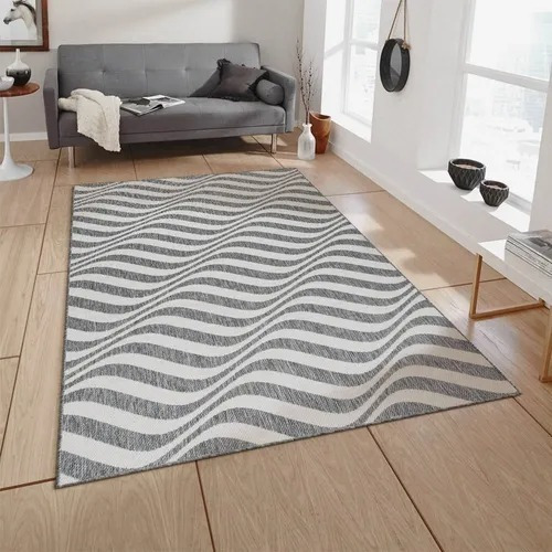 Alfombra Living Escandinava Zig Zag Gris - 1,60 X 2,35 Keops