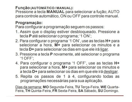 Programador Horário (timer) 110~240vca (25a)-min-horas-2 Pçs