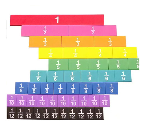 Regleta De Fracciones Tiras Rectangulares Didácticos -015